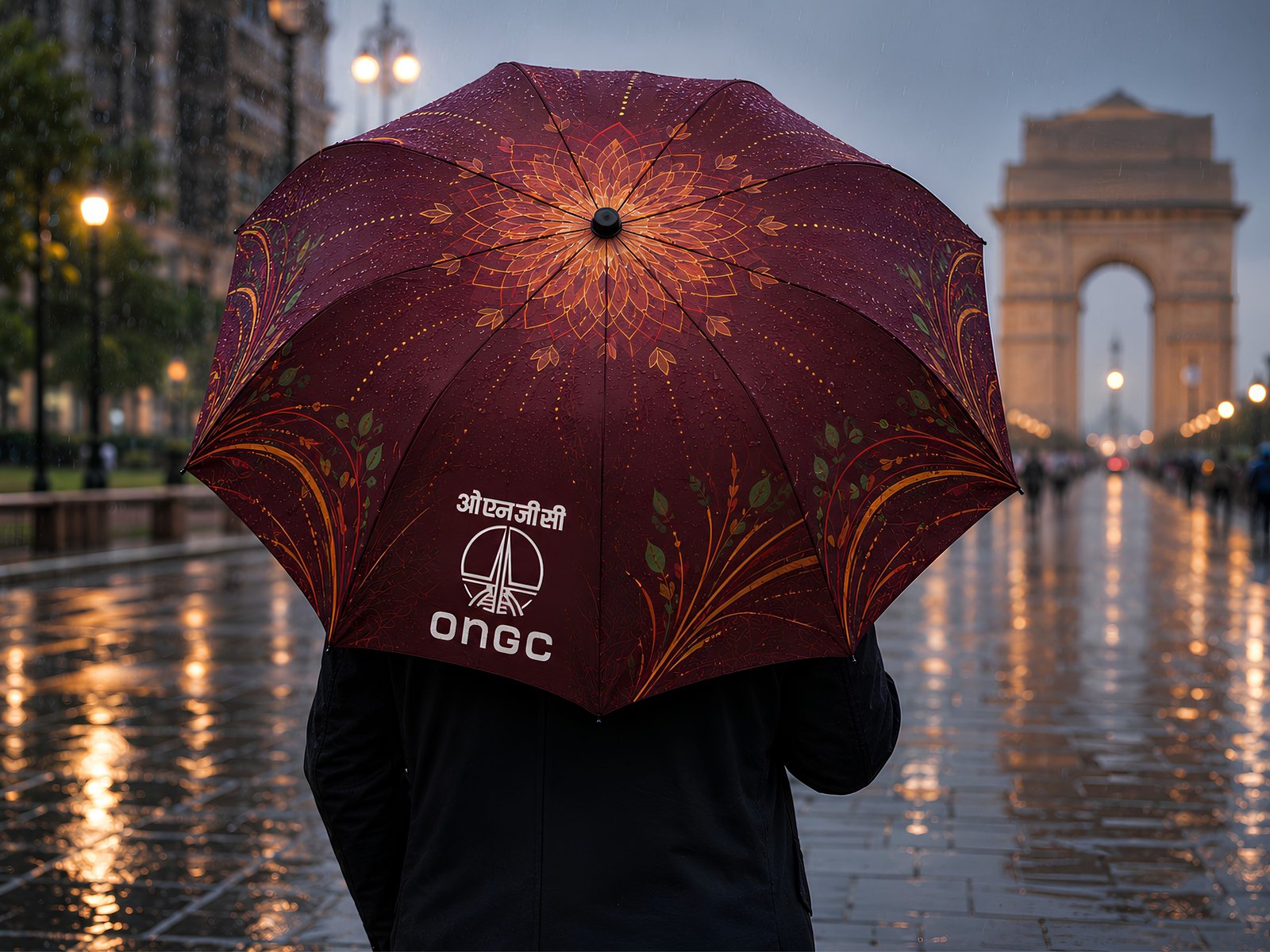The ONGC umbrella — a mandala of energy blooming across the canopy